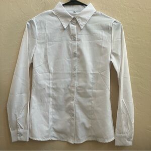 Women’s White Long Sleeve Button Up Sz S